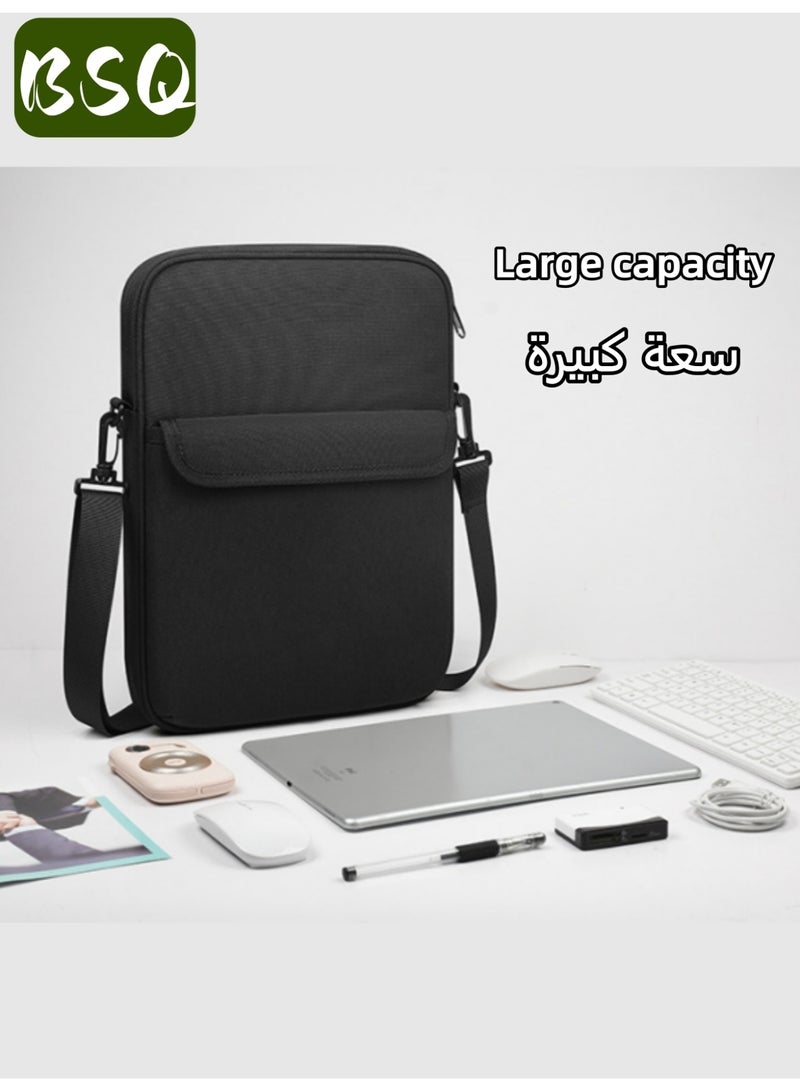 BSQ 36cm Tablet Case | Laptop/Tablet Handbag | Business Laptop Bag with Shoulder Strap | Multi-functional Bag | Shoulder Bag | Padded, Shockproof, and Accessory Pockets (Black) - Image 2